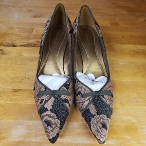 Ann Taylor Black and Brown Patterned Heels